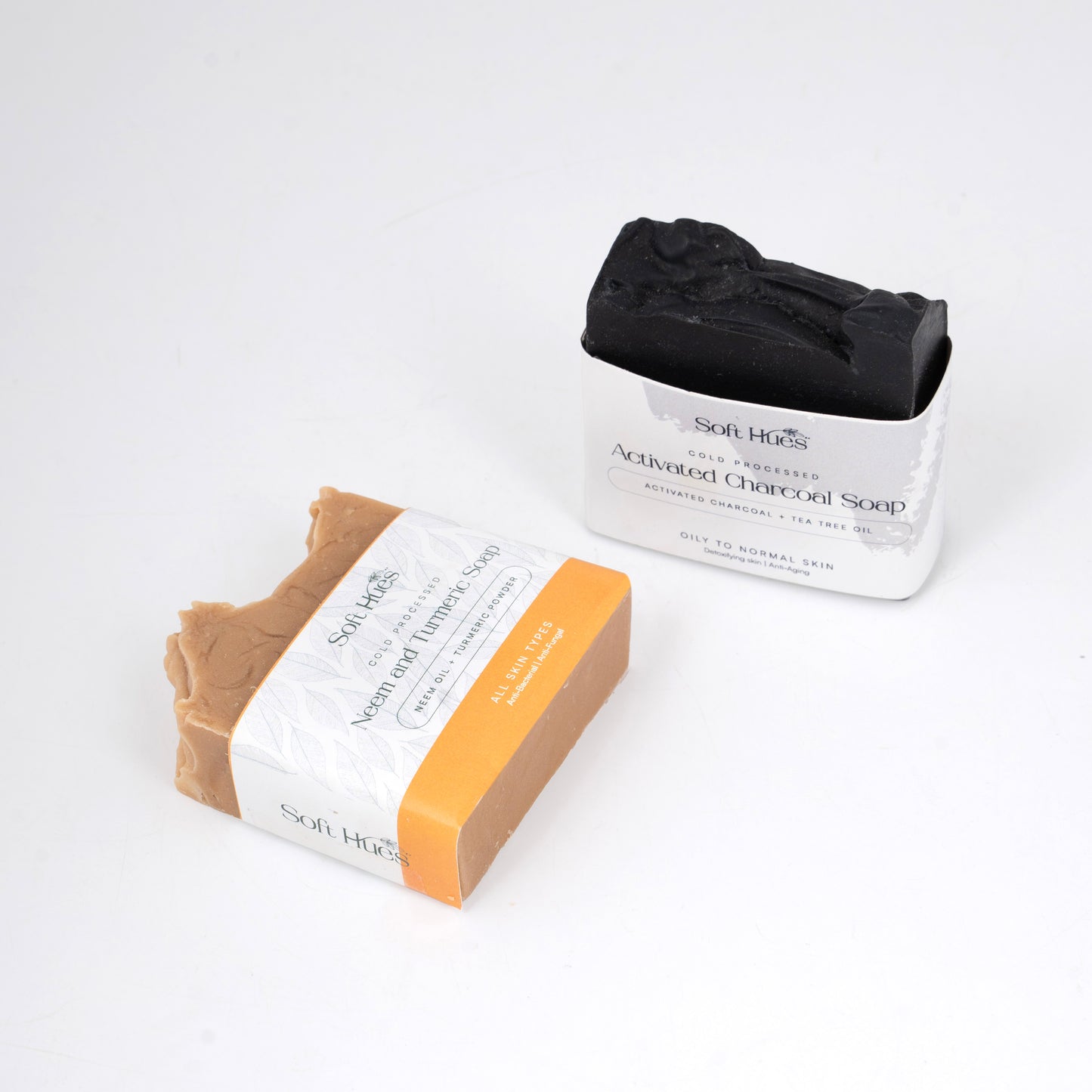 Acne fighting combo ( Cold Processed Neem and Turmeric Soap + Cold Processed Charcoal Soap)